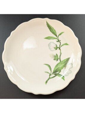 Syracuse China Park Lane Bread Plate Floral Green White Scalloped Edge USA